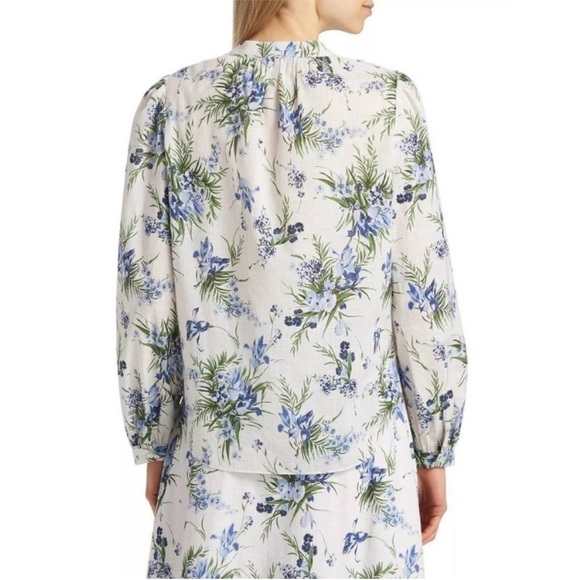 Veronica Beard Ashlynn Cotton Blouse in Off-White Multi Size 8 - Picture 6 of 12